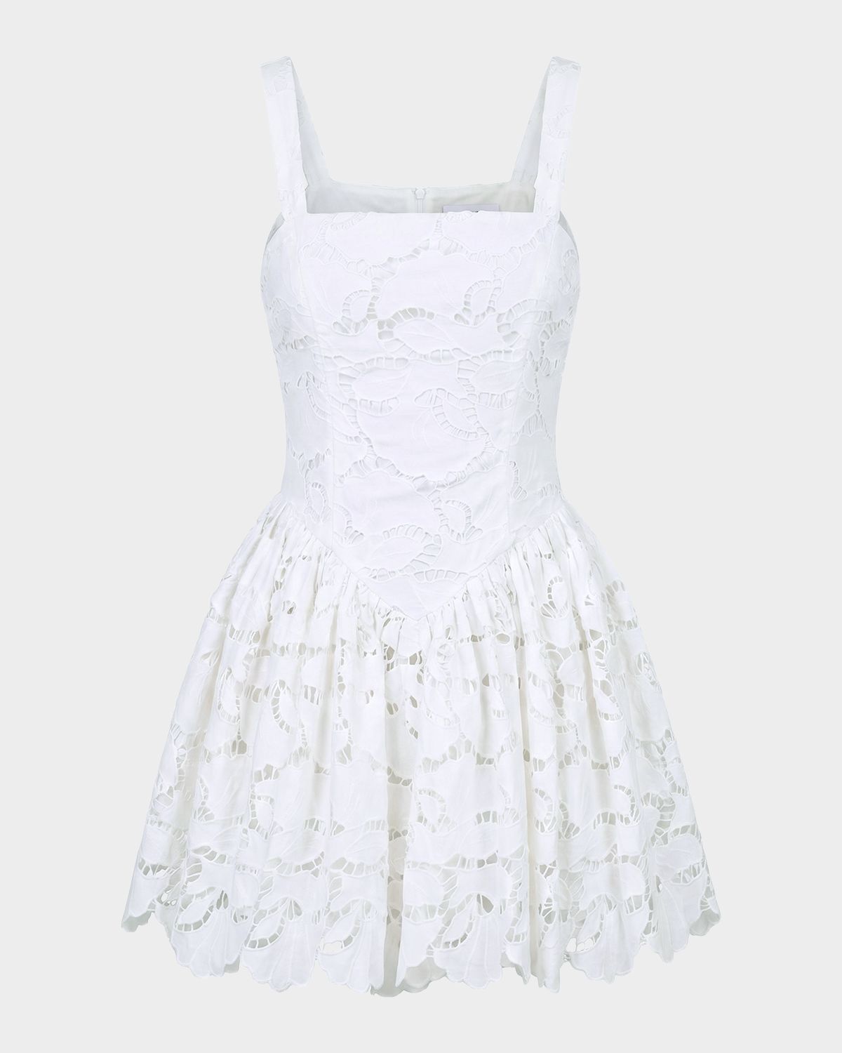 NICHOLAS Vittoria Basque-Waist Lace Mini Dress