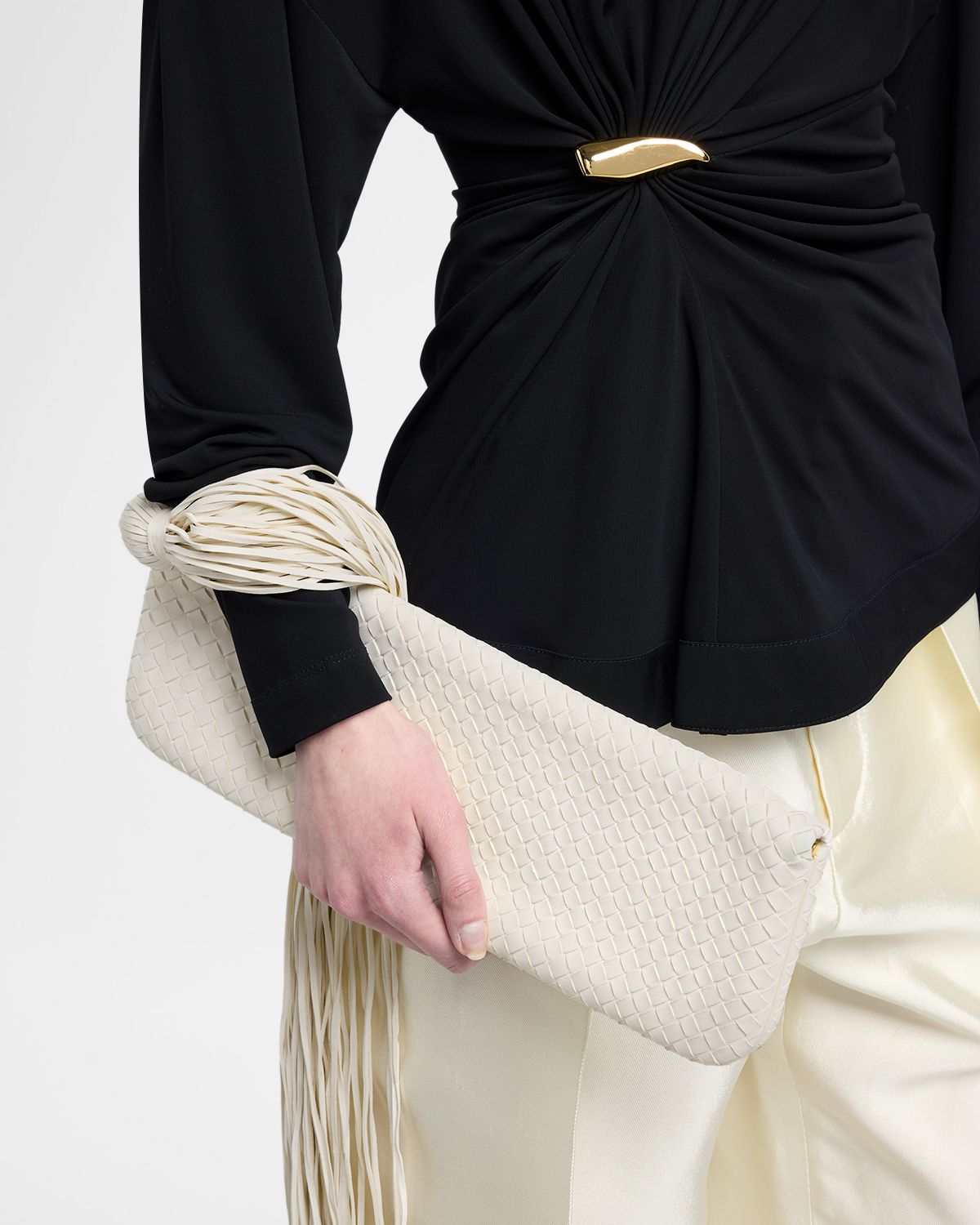 Bottega Veneta Tassel Nappa Leather Clutch Bag