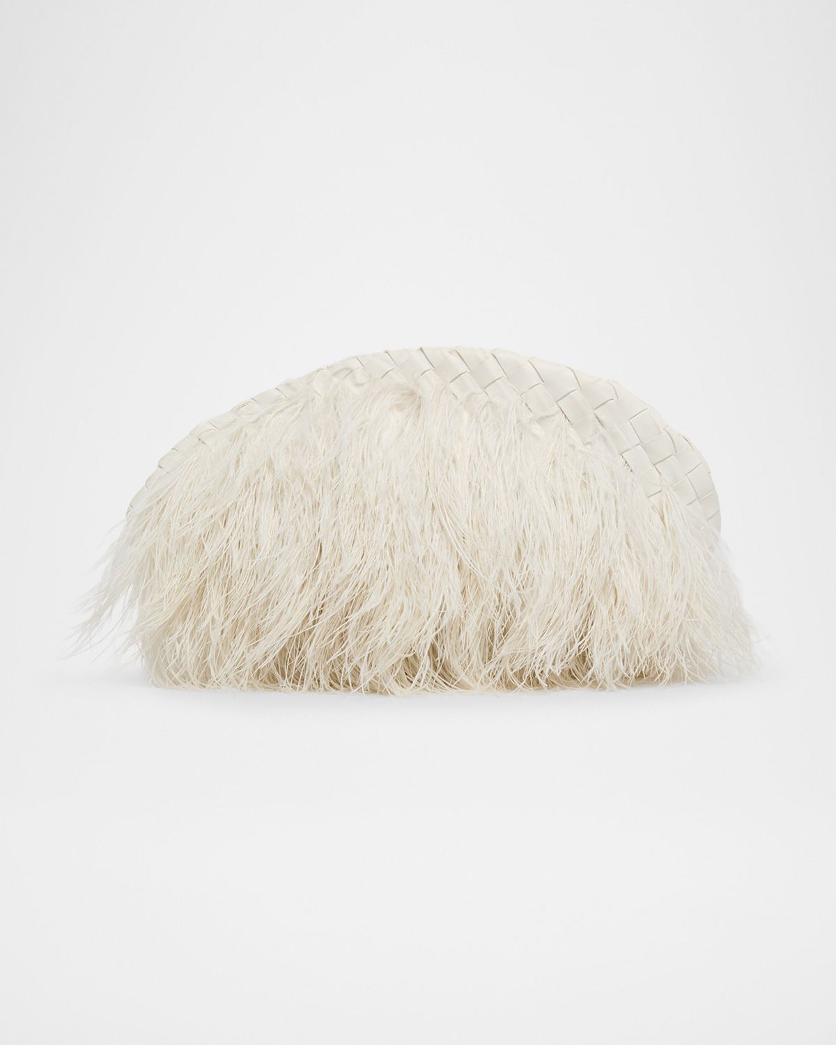 Bottega Veneta Nappa Leather & Feather Clutch Bag
