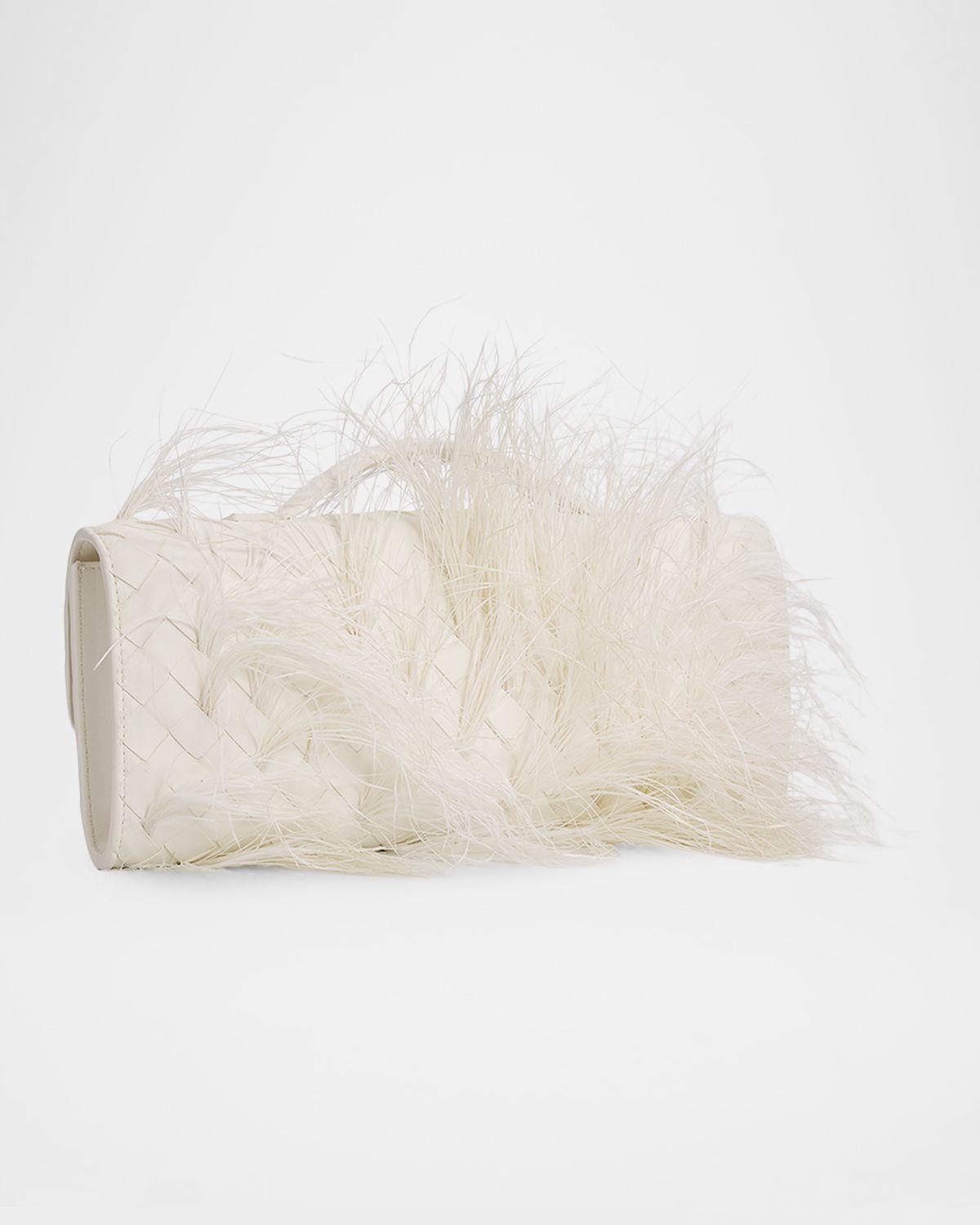Bottega Veneta Andiamo Feather Leather Clutch Bag