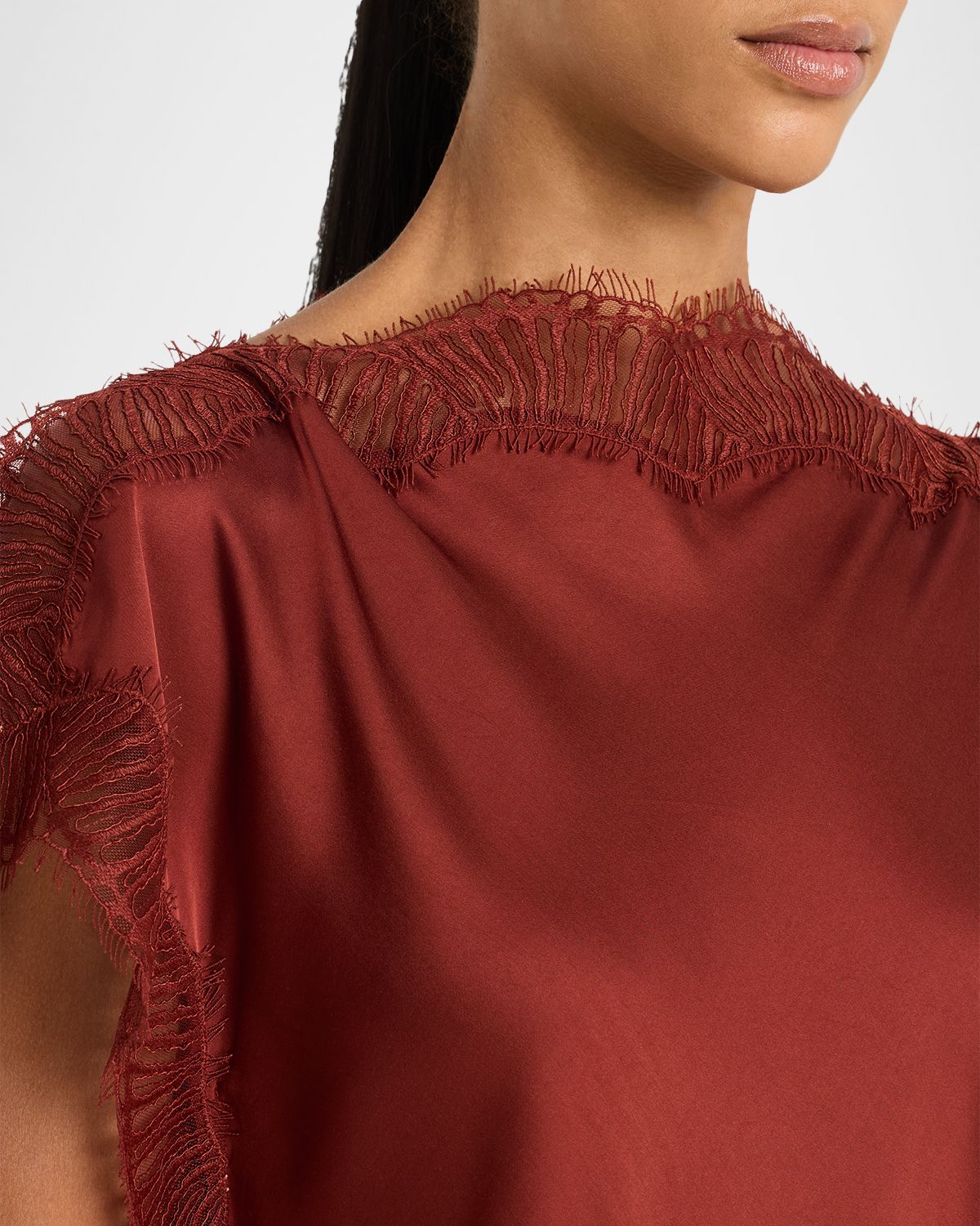 A.L.C. Luna Satin Lace-Trim Top | Thumbnail 5 A.L.C. Luna Satin Lace-Trim Top | Thumbnail 5