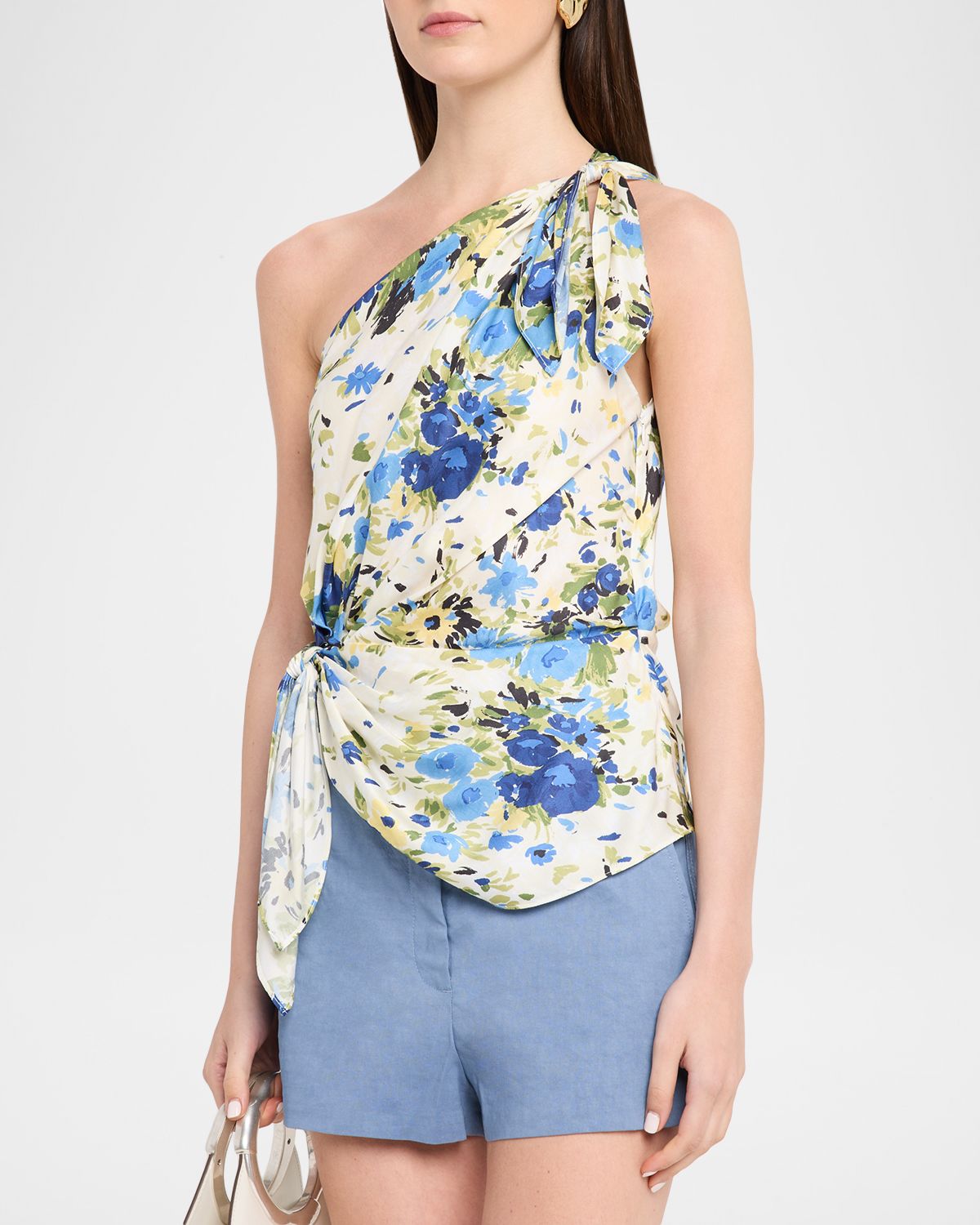A.L.C. Eliana One-Shoulder Satin Scarf Top | Thumbnail 4