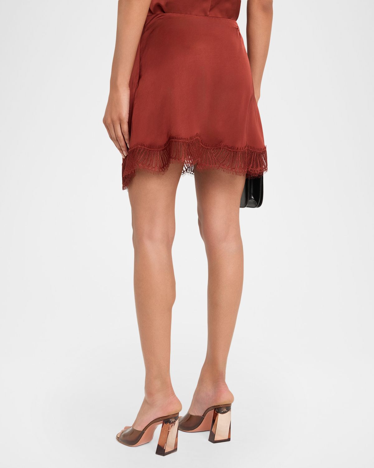 A.L.C. Dion Satin Lace-Trim Mini Skirt | Thumbnail 3