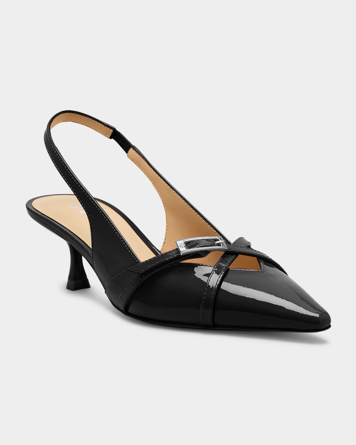 Stuart Weitzman 50mm Georgie Patent Leather Slingback Pumps