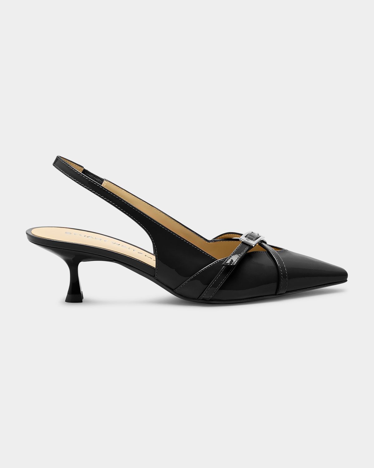 Stuart Weitzman 50mm Georgie Patent Leather Slingback Pumps