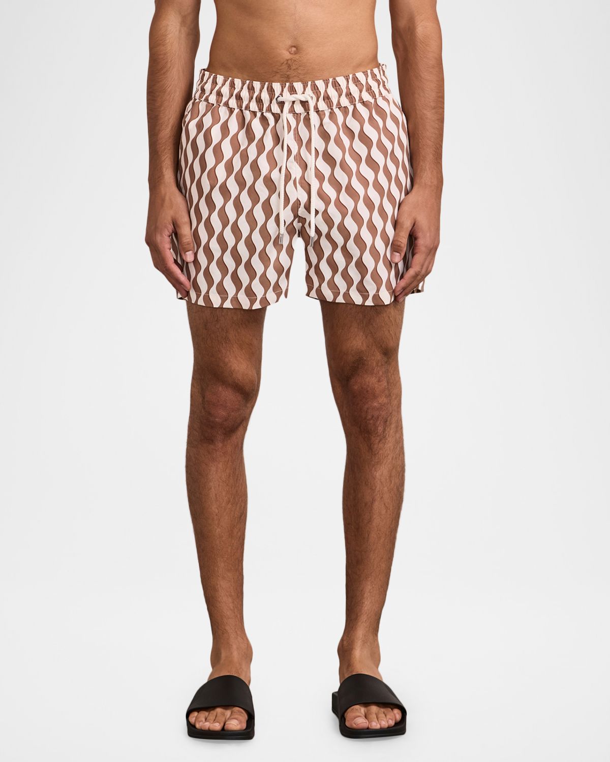 Frescobol Carioca Men 's Rio Listra Wave-Stripe Swim Shorts | Thumbnail 3