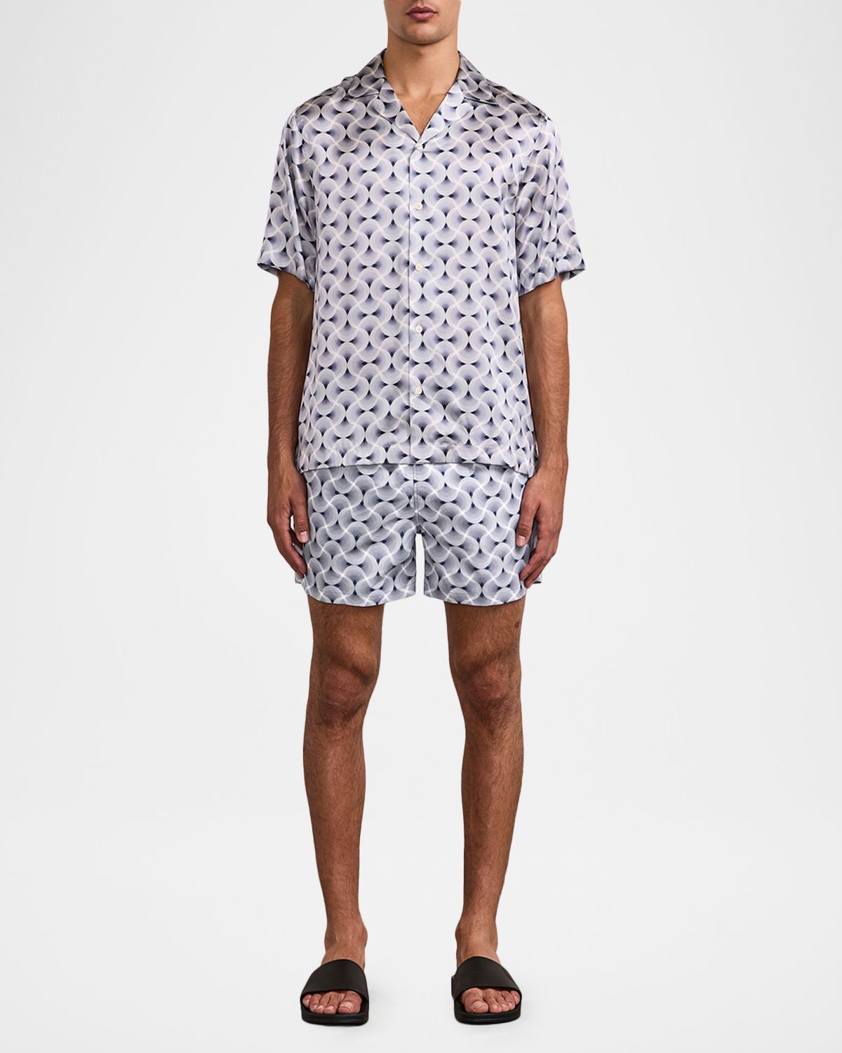 Frescobol Carioca Men 's Roberto Silk Short-Sleeve Shirt - Men's Clothing