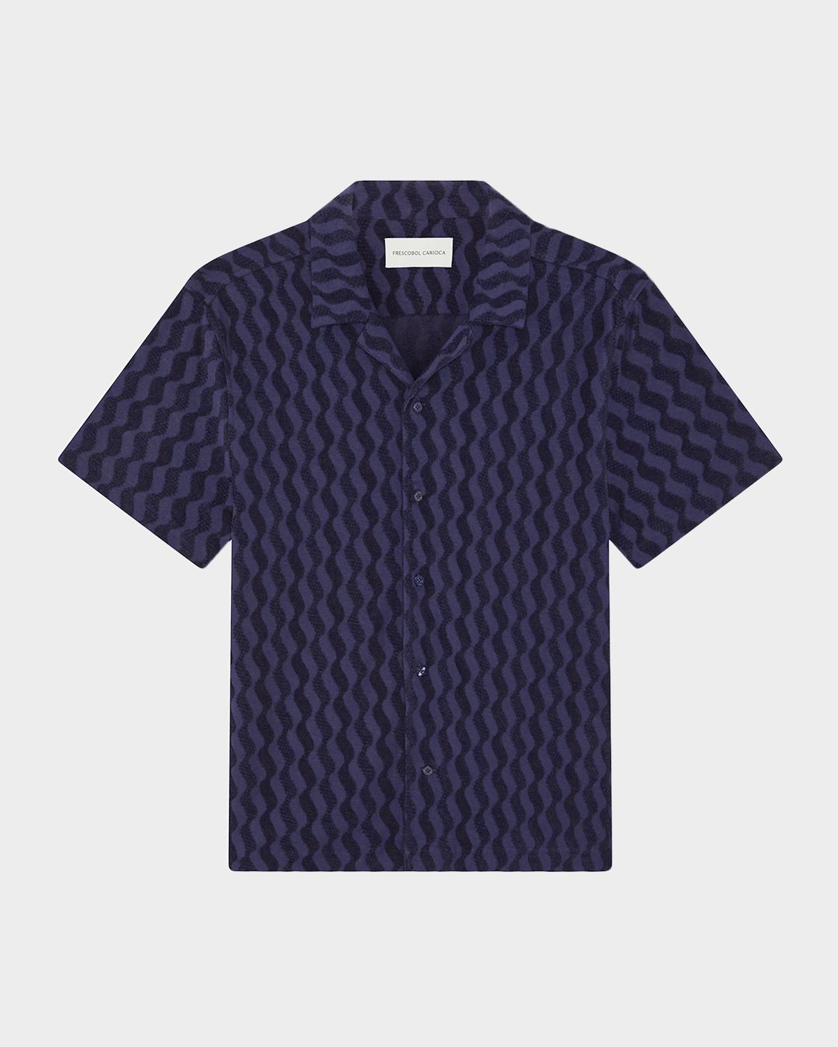 Frescobol Carioca Men 's Roberto Terry Cotton Short-Sleeve Shirt