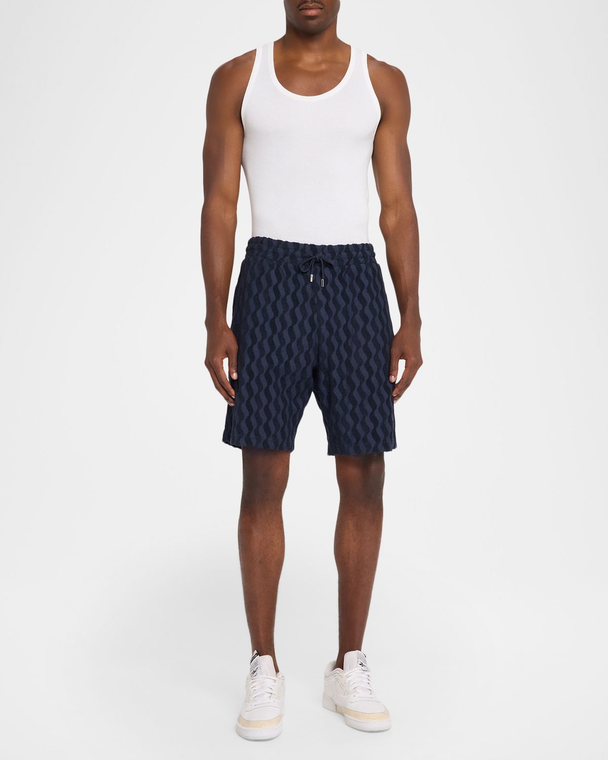 Frescobol Carioca Men 's Augusto Listra Jacquard Drawstring Shorts | Thumbnail 5