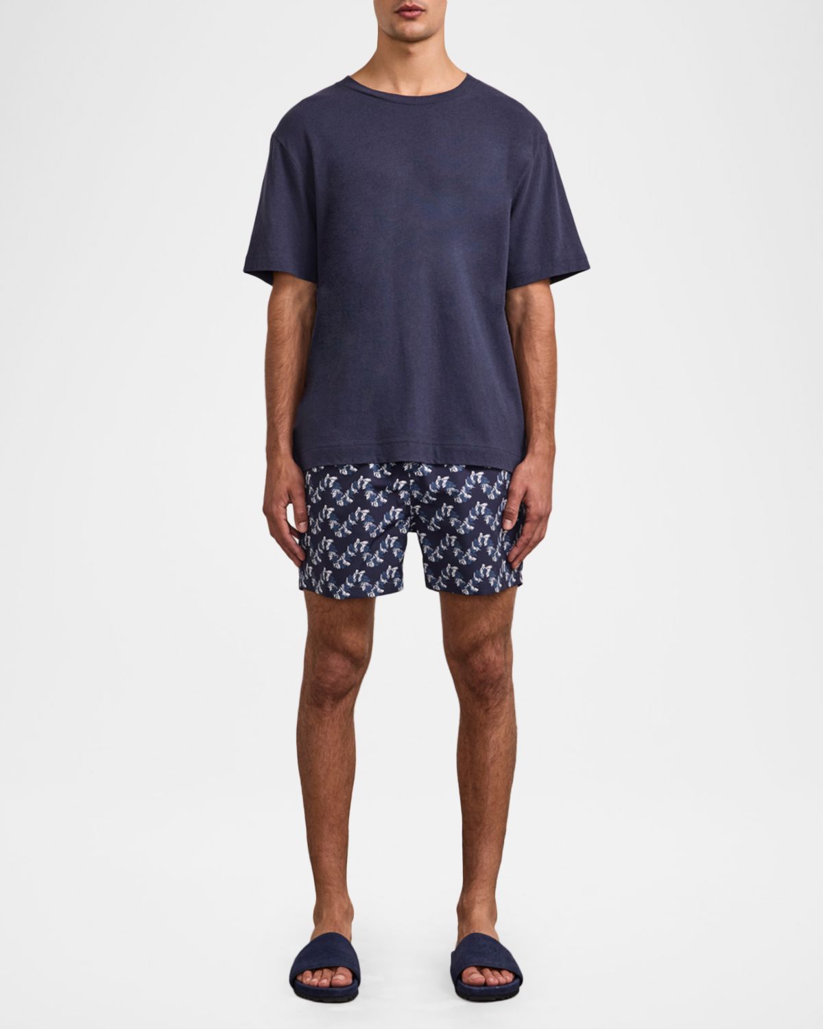 Frescobol Carioca Men 's Dinis Cotton and Linen Crewneck T-Shirt | Thumbnail 5 Frescobol Carioca Men 's Dinis Cotton and Linen Crewneck T-Shirt | Thumbnail 5
