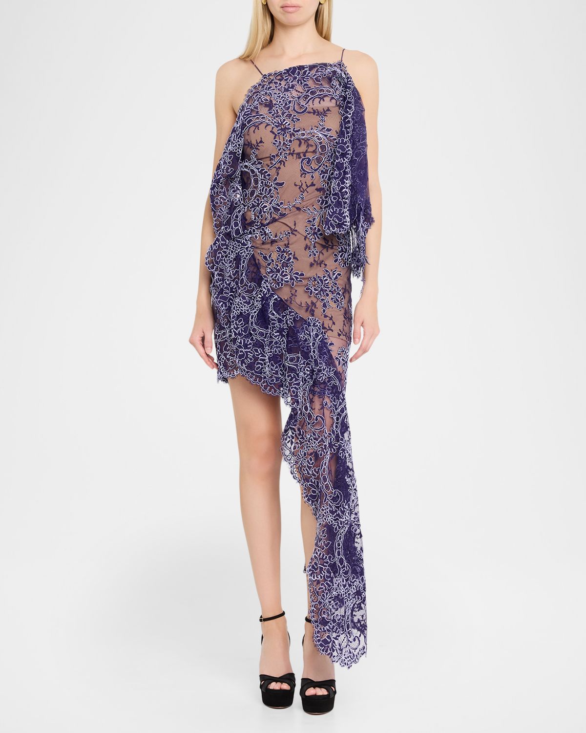 Christopher Esber Iris Floating Lace Mini Dress