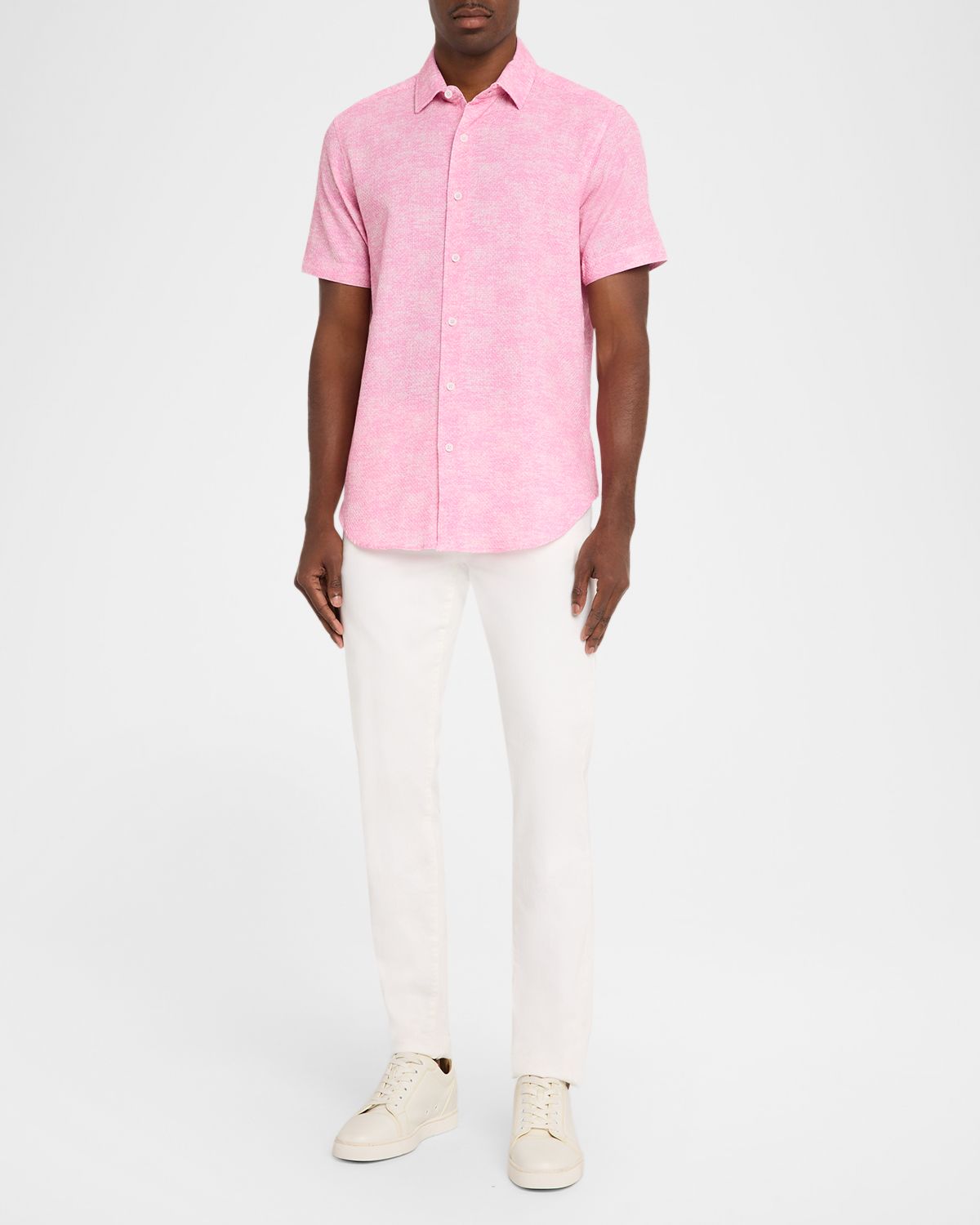 Robert Graham Men 's Reid Cotton Tonal Pattern Short-Sleeve Shirt