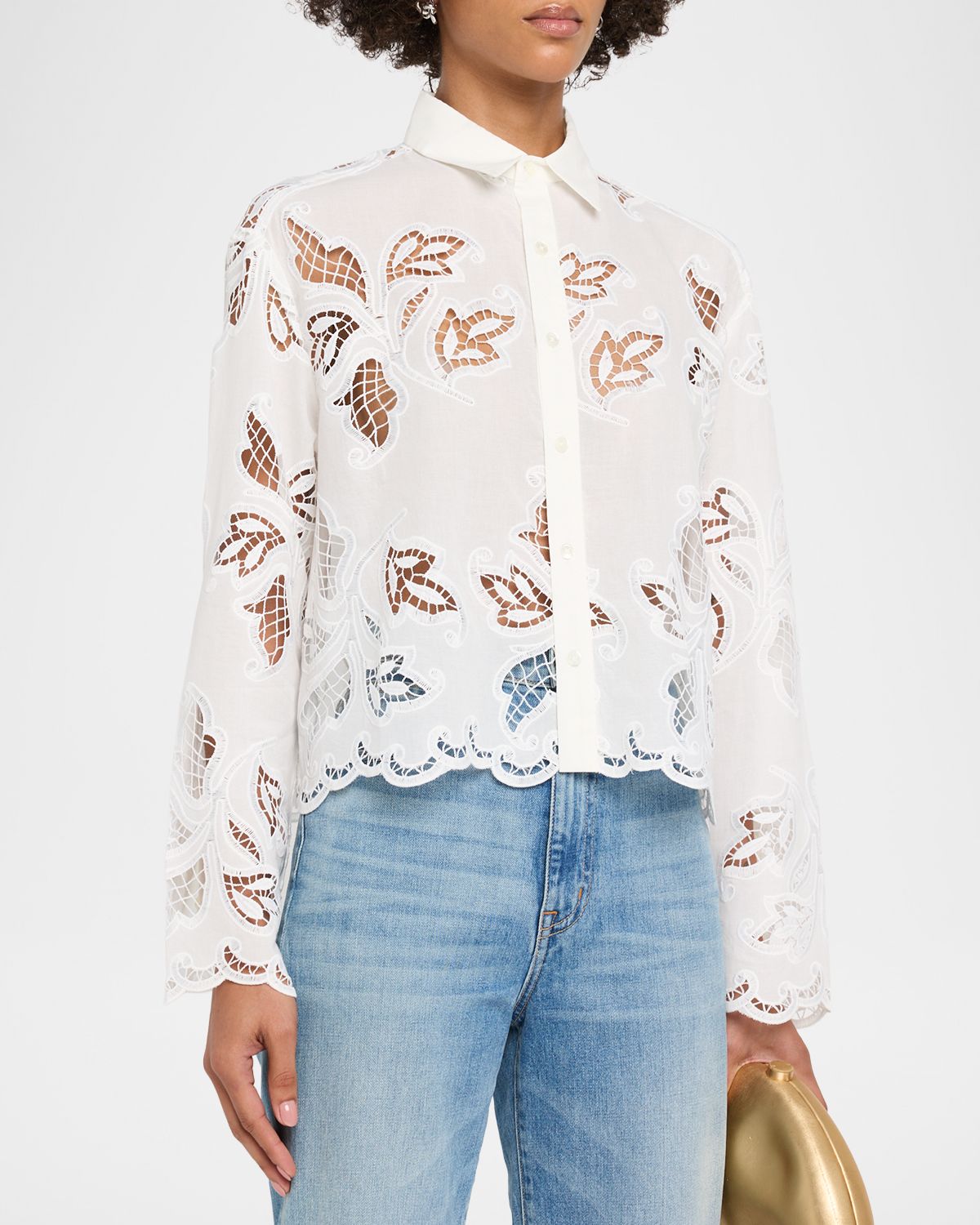 CISSA The Shorty Embroidered Button-Front Shirt | Thumbnail 4 CISSA The Shorty Embroidered Button-Front Shirt | Thumbnail 4