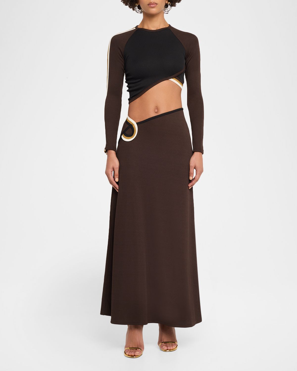 Christopher Esber Verner Long-Sleeve Crop Overlapping Top