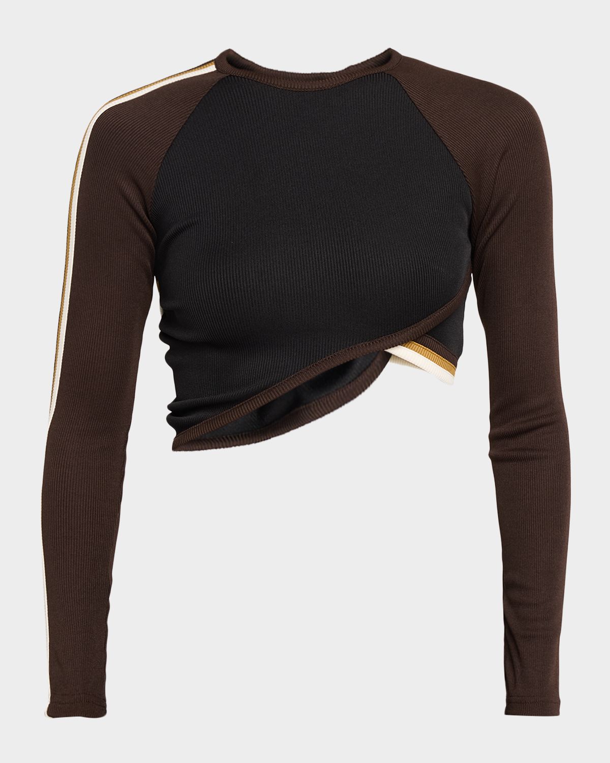 Christopher Esber Verner Long-Sleeve Crop Overlapping Top