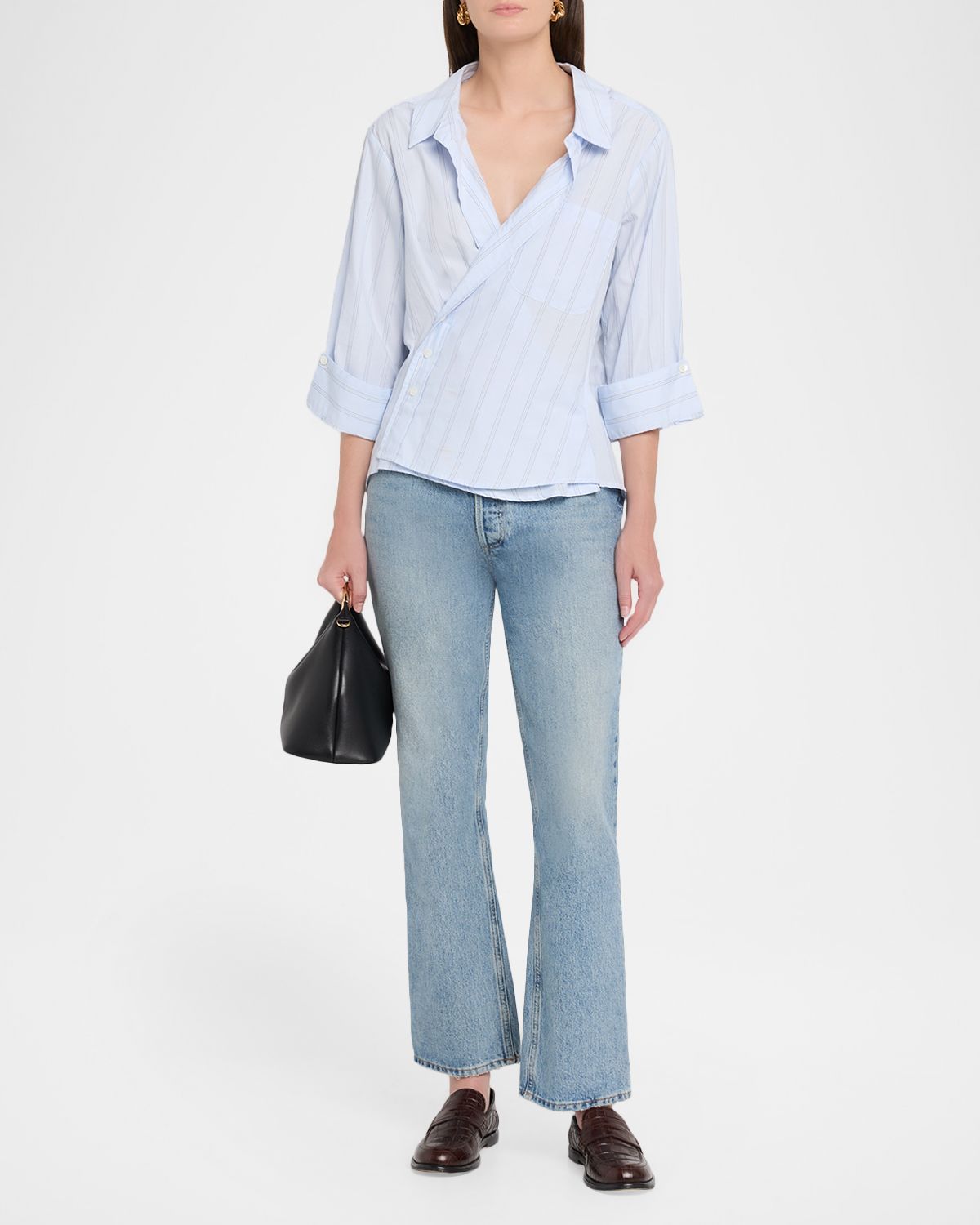 CISSA Striped Asymmetric Wrap Shirt | Thumbnail 5 CISSA Striped Asymmetric Wrap Shirt | Thumbnail 5