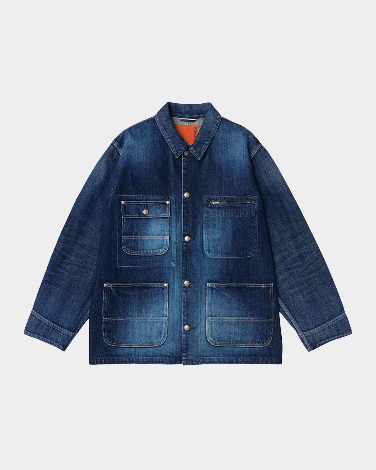 vowels Men 's Oversized Denim Chore Jacket
