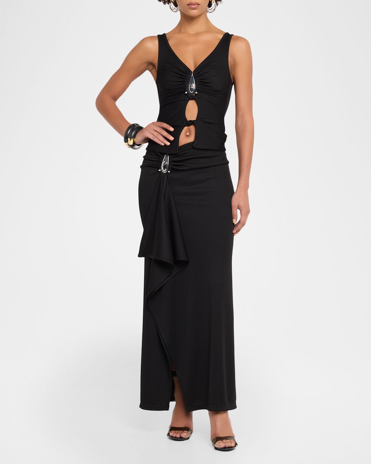 Christopher Esber Crystal Pendant Twisted Keyhole Tank Top