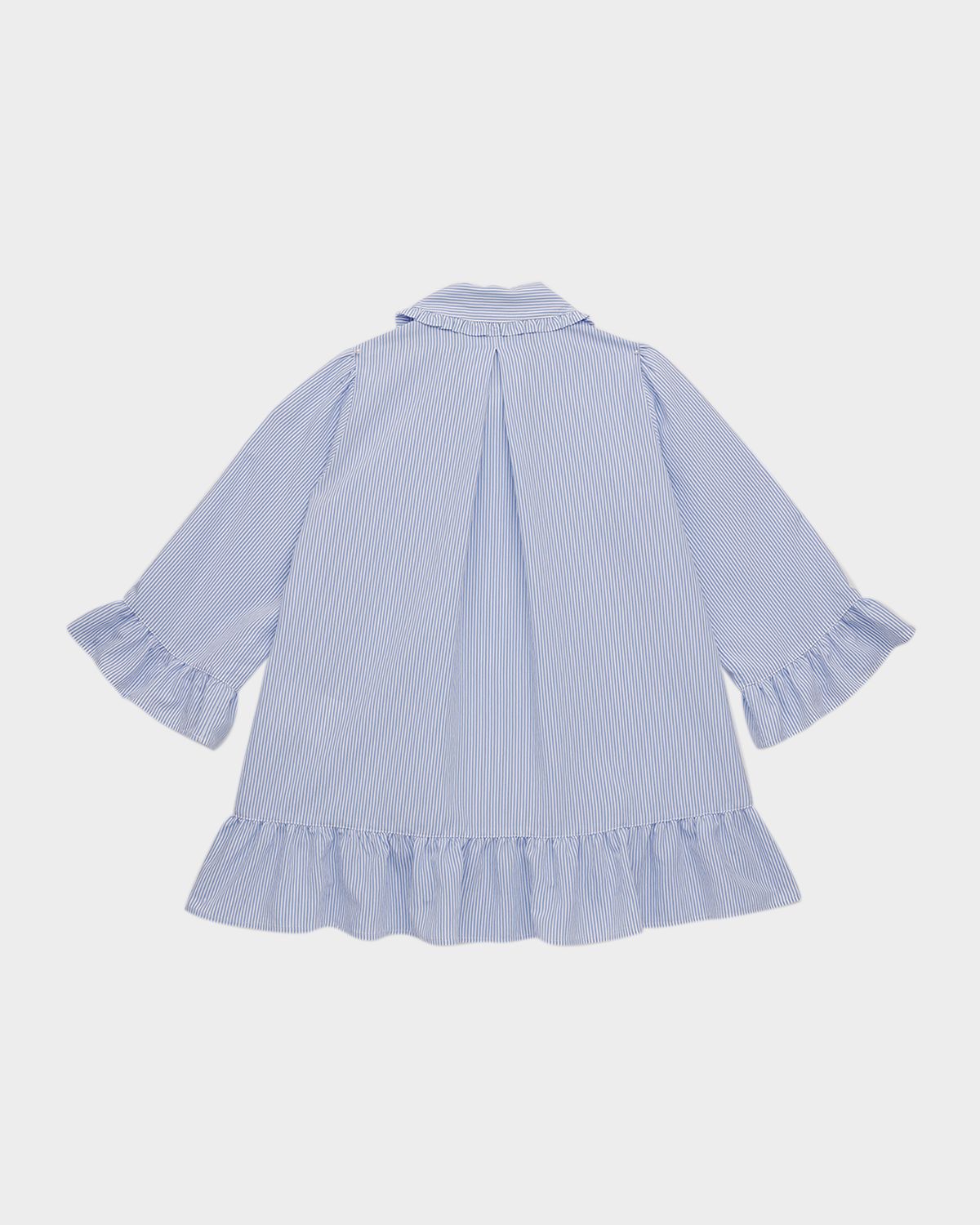 Moncler Girl 's Ruffled Striped Shirtdress, Size 4-6