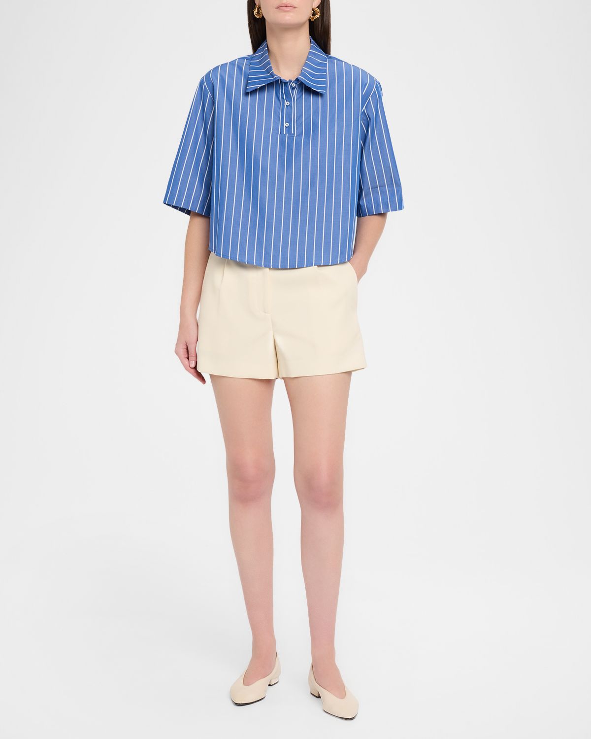 CISSA Striped Cotton Polo Tee | Thumbnail 2