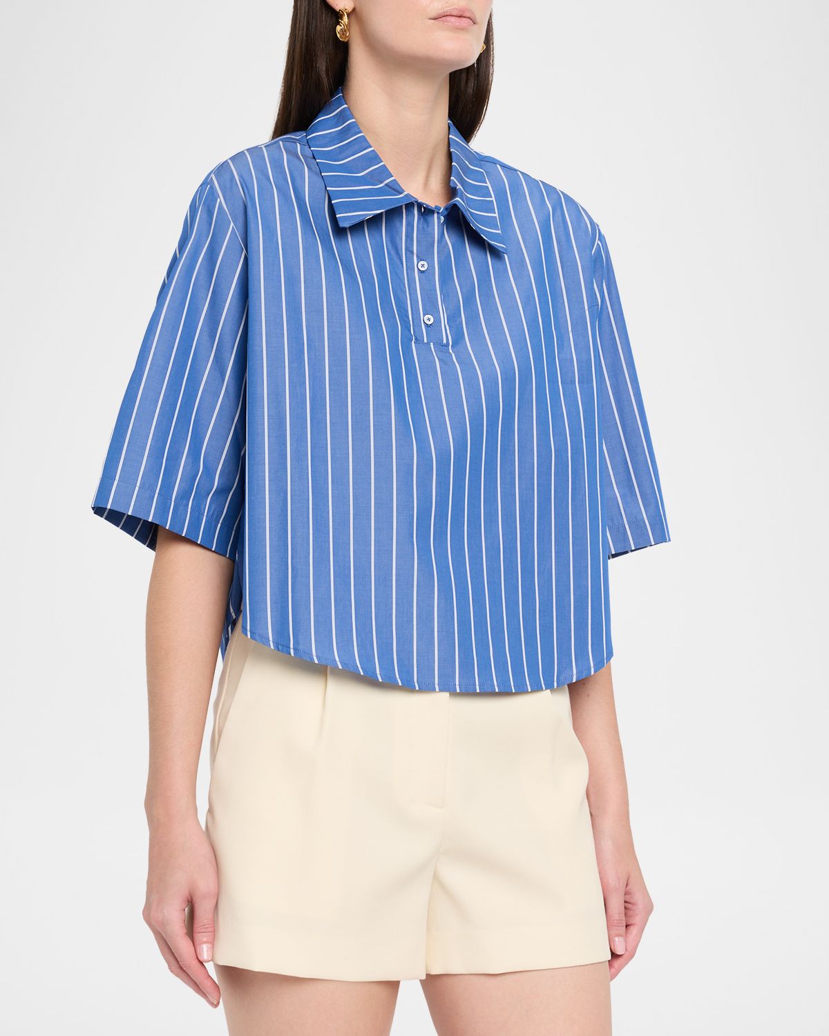 CISSA Striped Cotton Polo Tee | Thumbnail 4