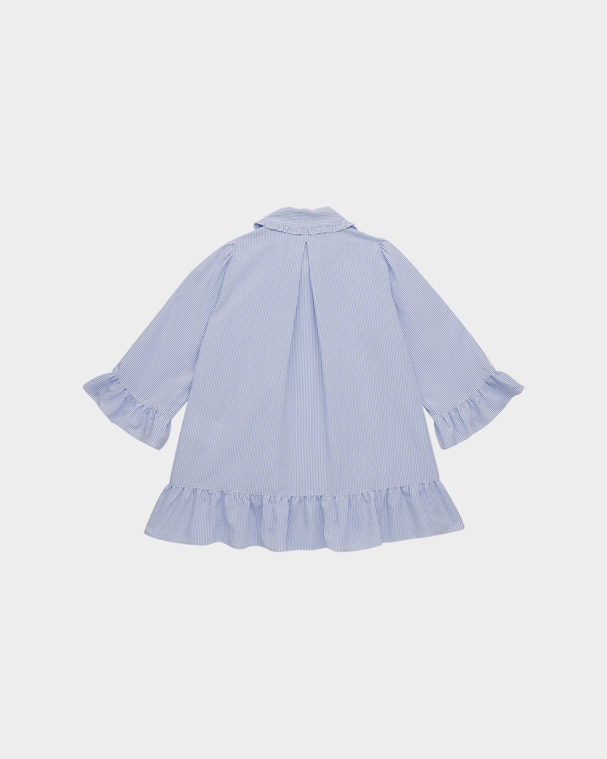 Moncler Girl 's Ruffled Stripe Shirtdress, Size 8- | Thumbnail 3 Moncler Girl 's Ruffled Stripe Shirtdress, Size 8- | Thumbnail 3
