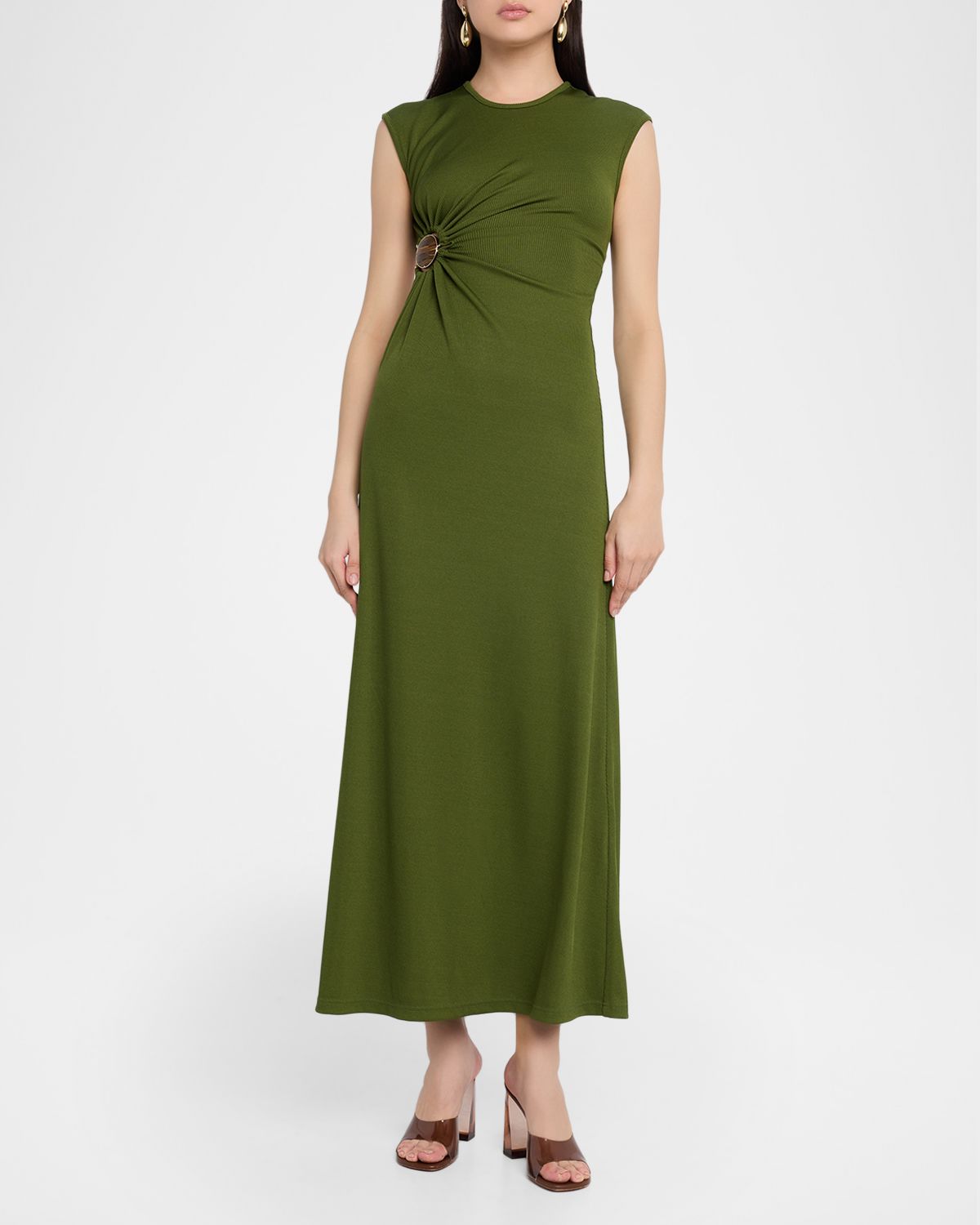 Christopher Esber Mineral Stone Ruched Jersey Dress