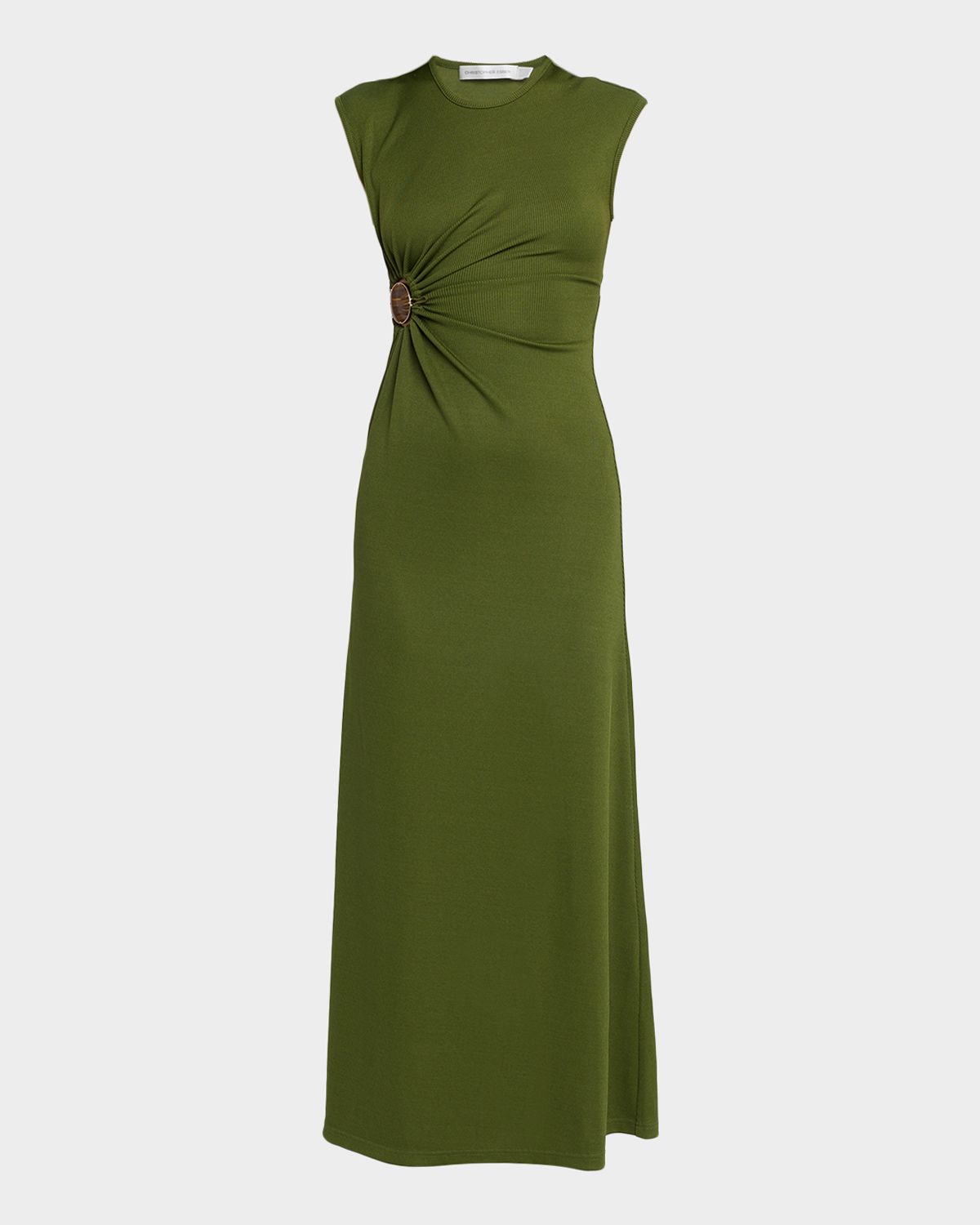 Christopher Esber Mineral Stone Ruched Jersey Dress