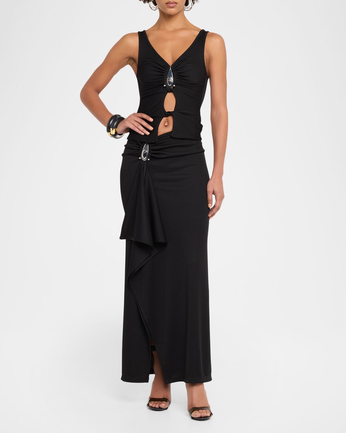 Christopher Esber Crystal Pendant Cascade Skirt