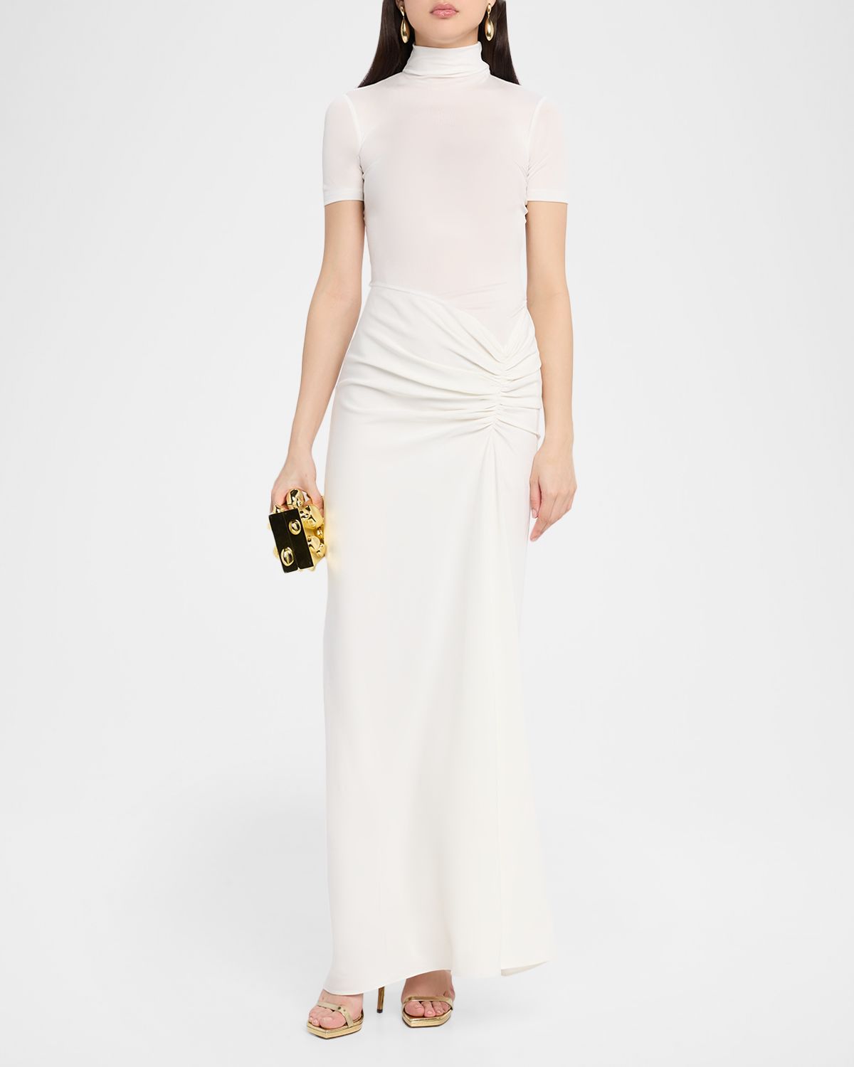 Christopher Esber Fushion Ruched Tee Gown