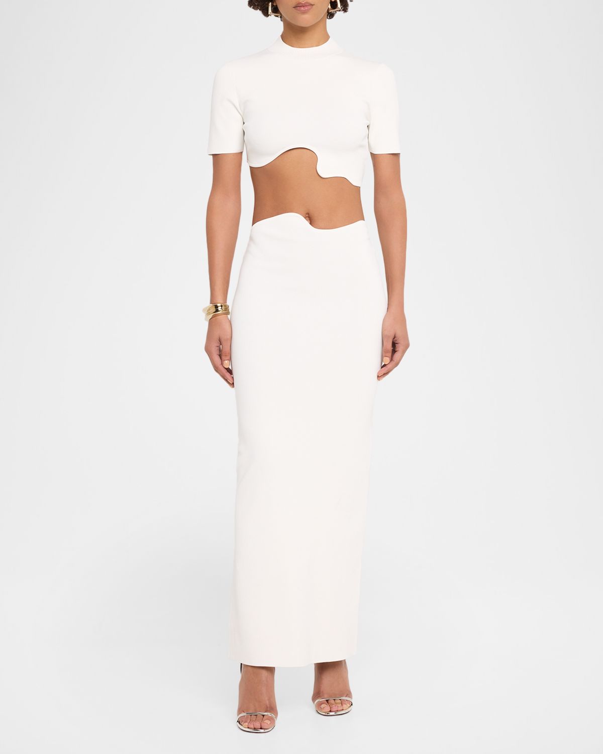Christopher Esber Maparadita Asymmetric Wavy Crop Top