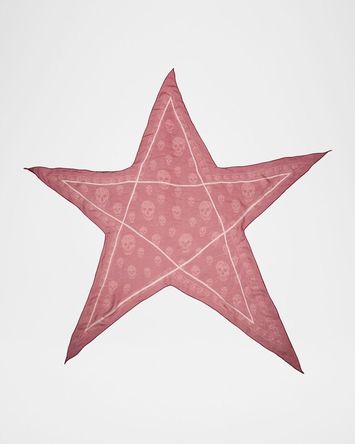 McQueen Star Skull-Print Silk Scarf
