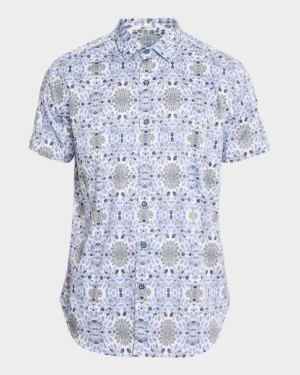 Robert Graham Men 's Amagansett Satin Short-Sleeve Shirt