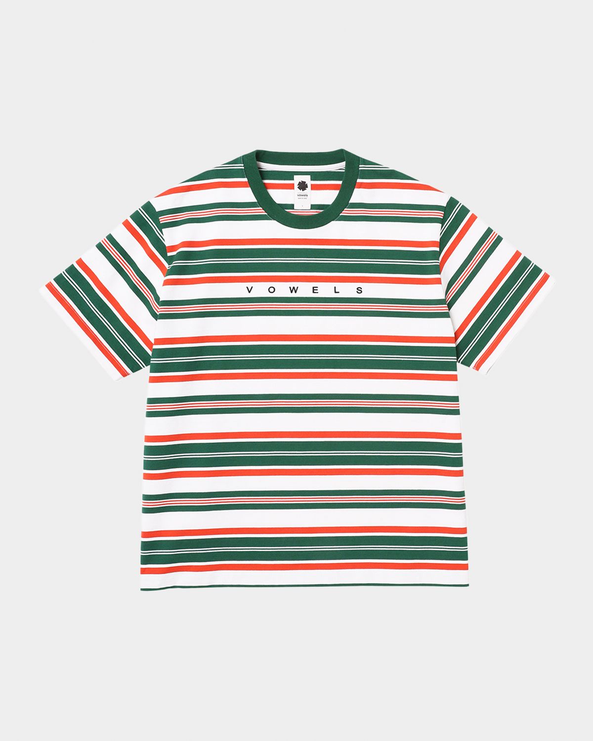vowels Men 's Cotton Multi-Stripe Logo T-Shirt | Thumbnail 4 vowels Men 's Cotton Multi-Stripe Logo T-Shirt | Thumbnail 4
