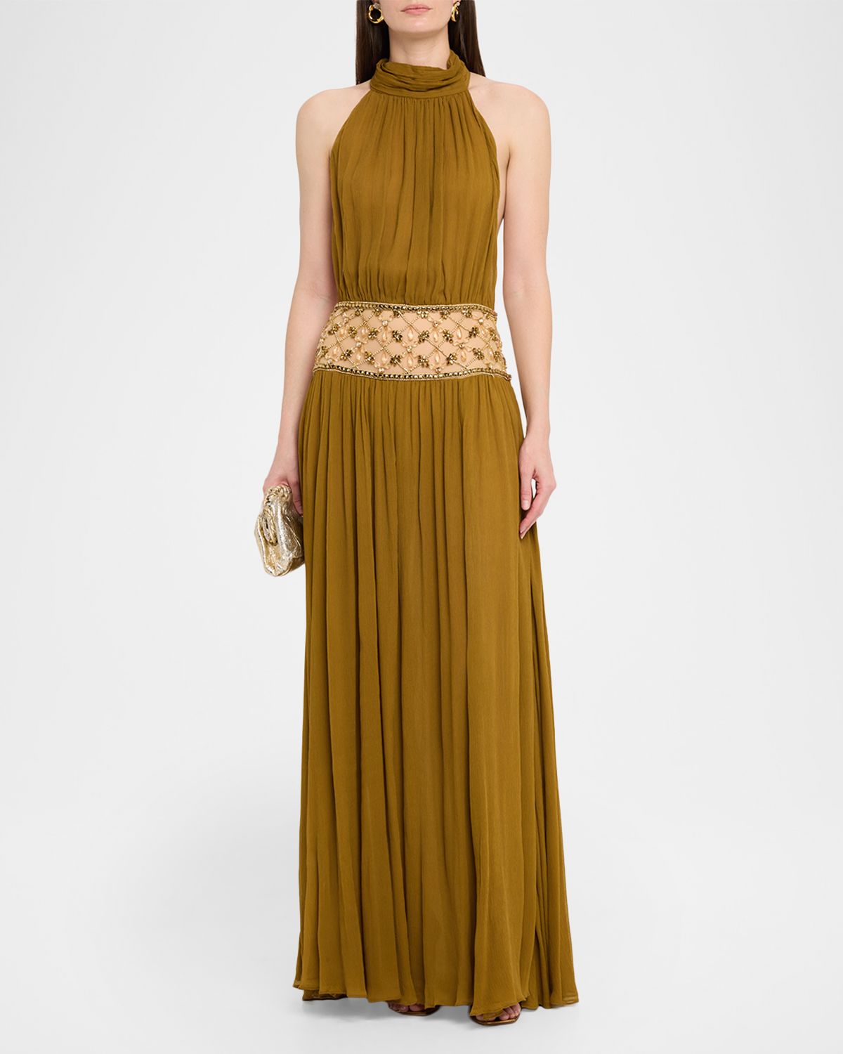 Retrofete Kreeli Embellished Halter Gown