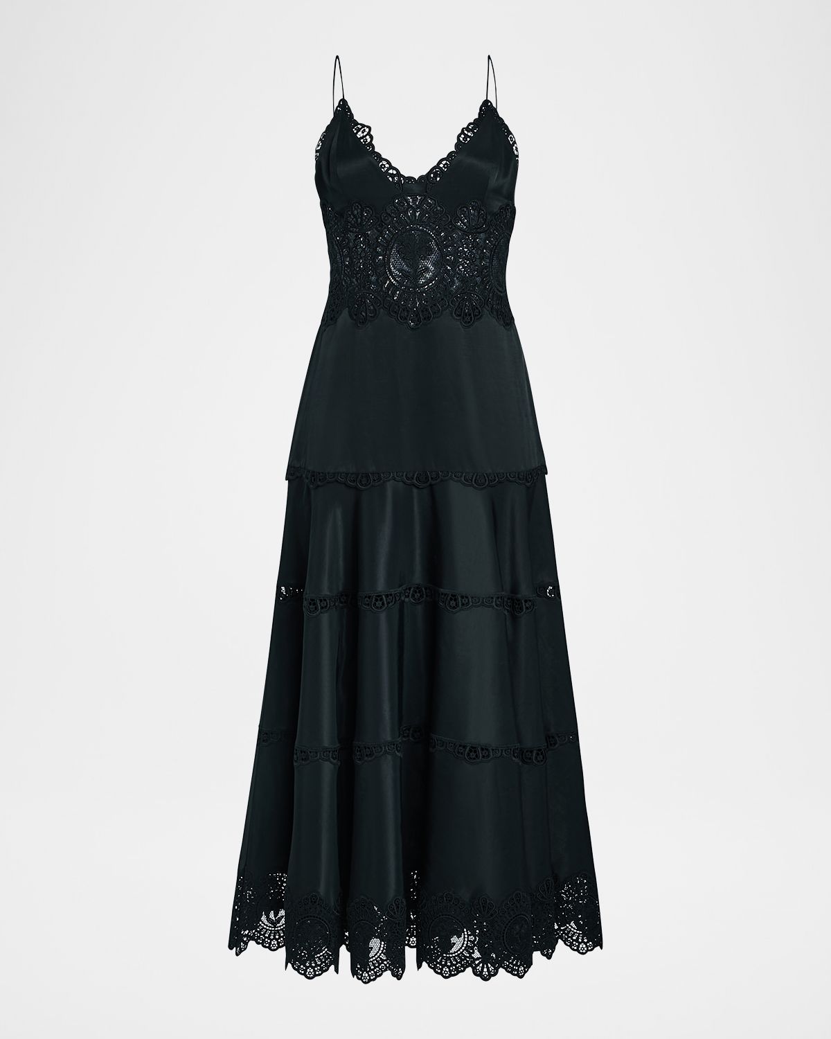 Retrofete Leilani Embroidered A-Line Midi Dress