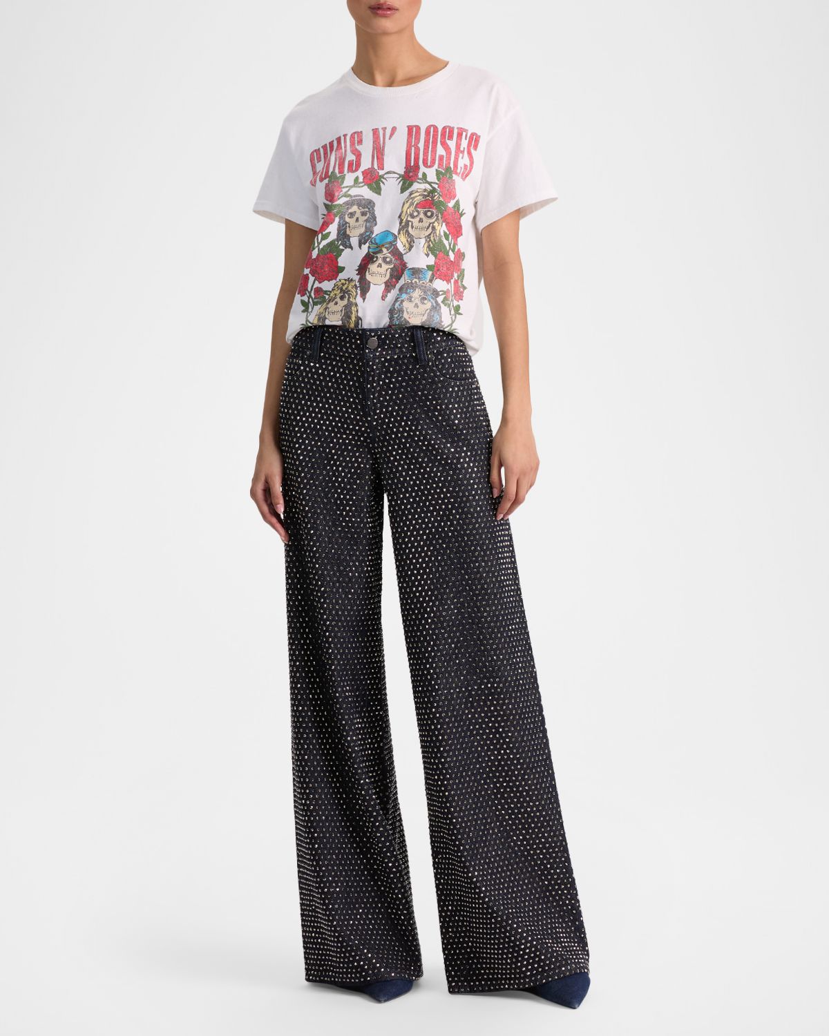 ALICE + OLIVIA Amazing Low-Rise Embellished Jeans