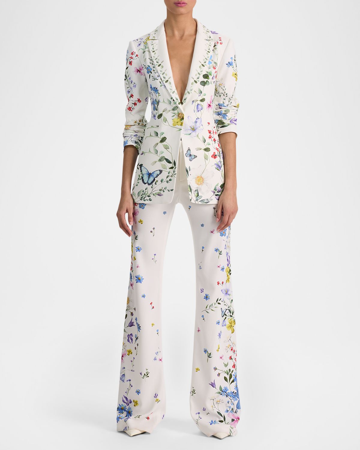 ALICE + OLIVIA Breann Long Fitted Blazer