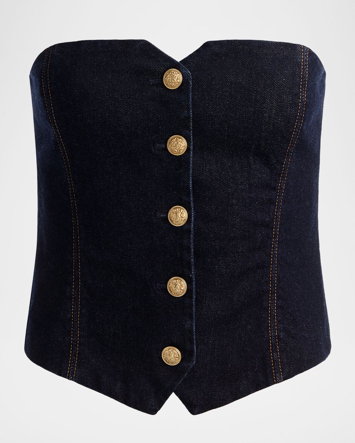 ALICE + OLIVIA Kelcey Denim Strapless Top | Thumbnail 7