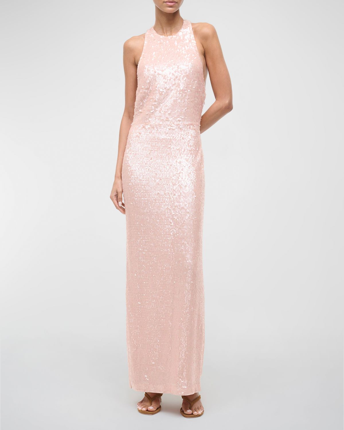 STAUD Bree Sequined Racerback Dress