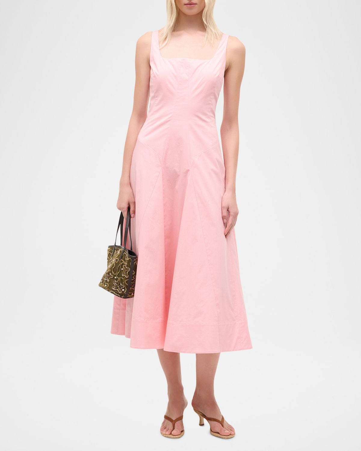 STAUD Willow Poplin Midi Dress