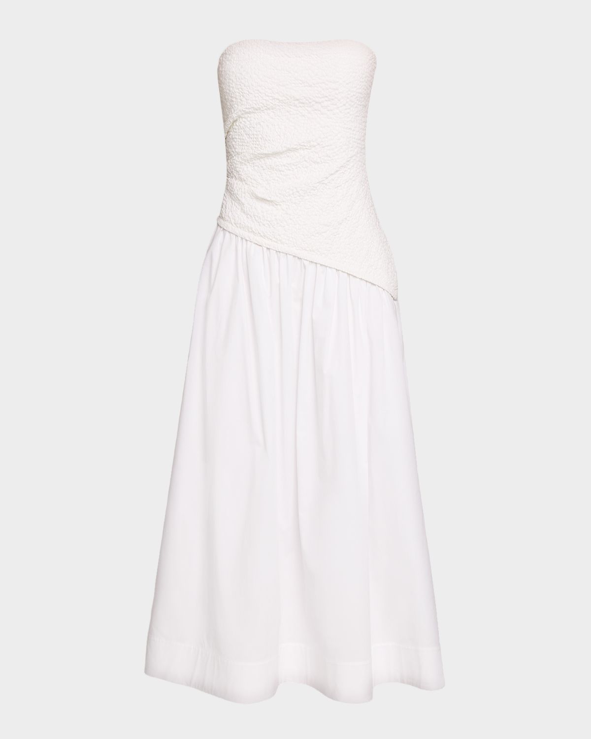 STAUD Nia Smocked Midi Dress