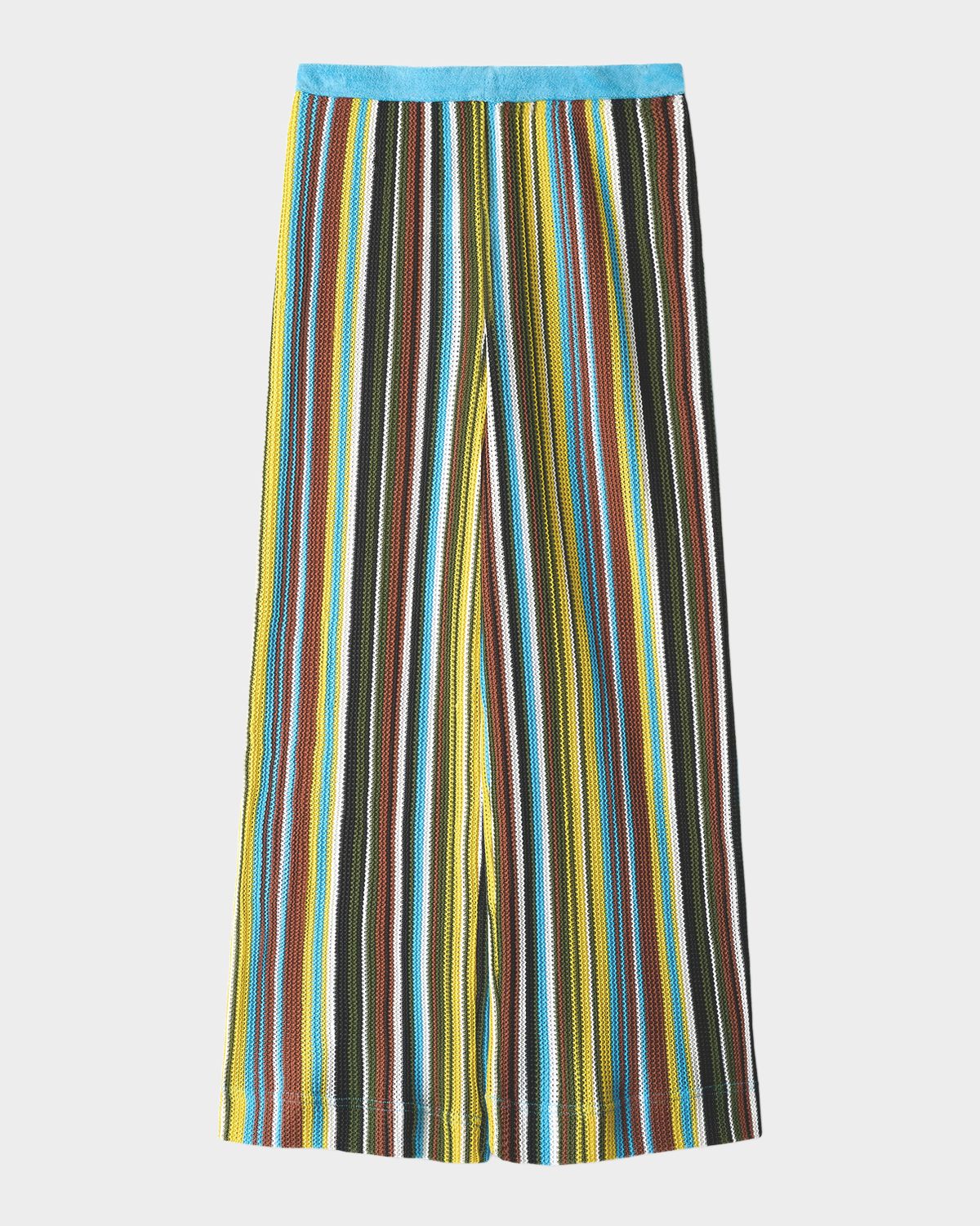 STAUD Ali Striped Crochet Knit Pants