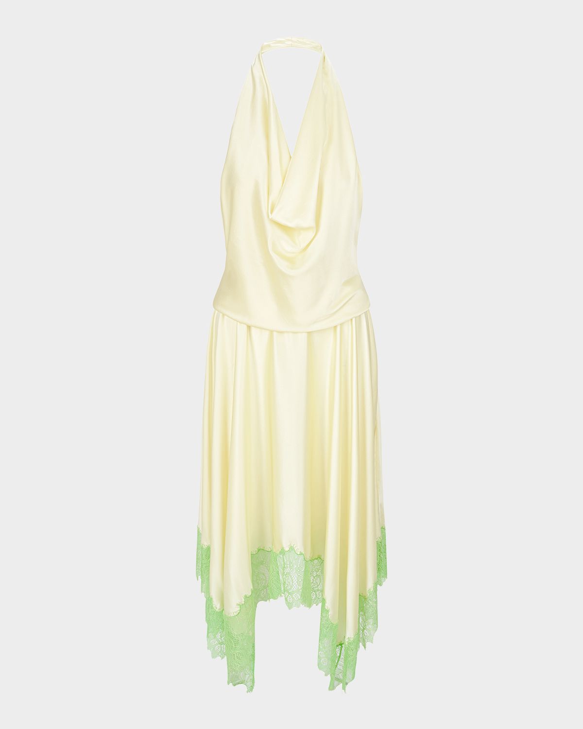 STAUD Elira Cowl-Neck Silk Dress