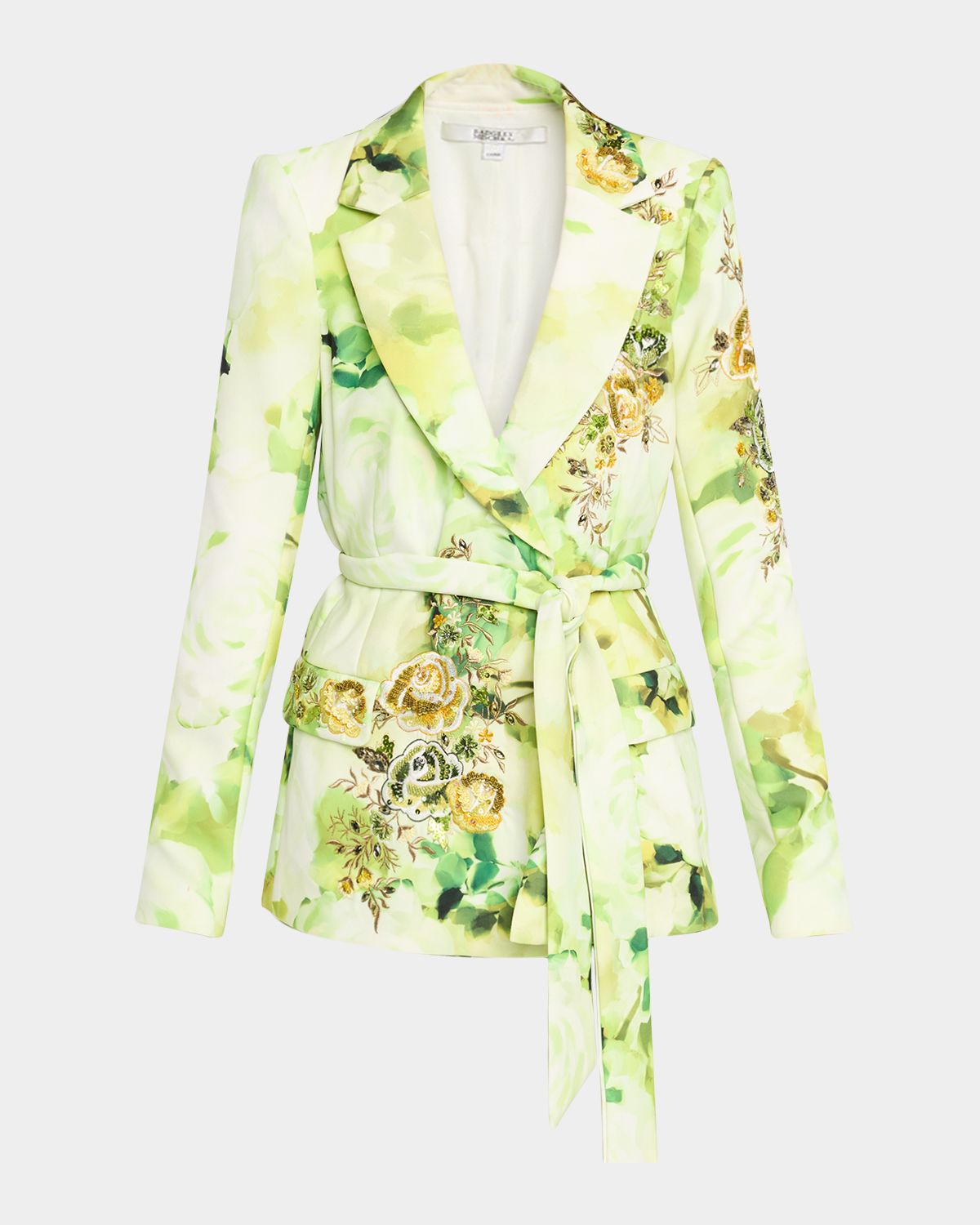 Badgley Mischka Beaded Floral-Embroidered Jacket