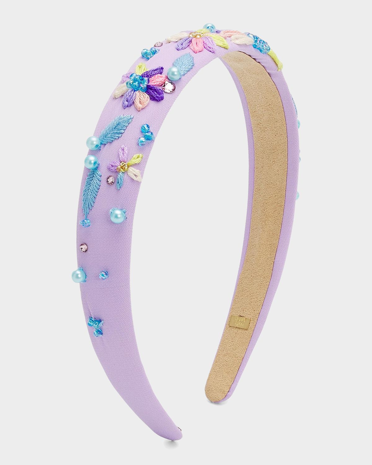 Bari Lynn Girl 's Embroidered Flower Headband