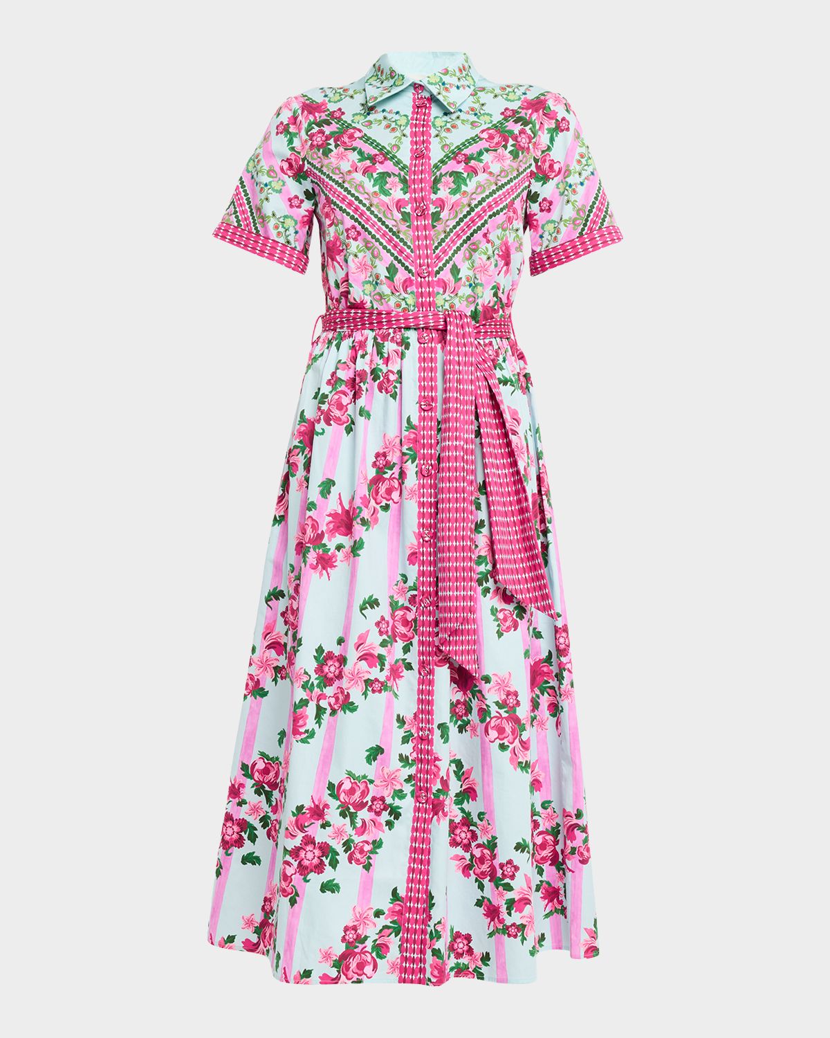 Saloni Vivienne Printed Short-Sleeve Shirtdress | Thumbnail 6 Saloni Vivienne Printed Short-Sleeve Shirtdress | Thumbnail 6