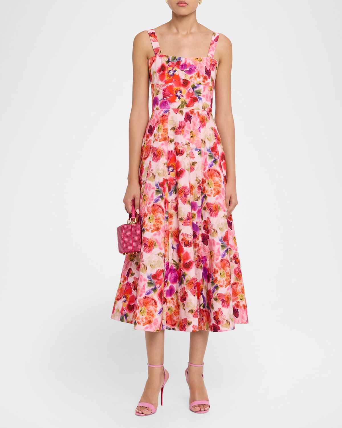 Saloni Sabrina Floral A-Line Midi Dress | Thumbnail 5 Saloni Sabrina Floral A-Line Midi Dress | Thumbnail 5