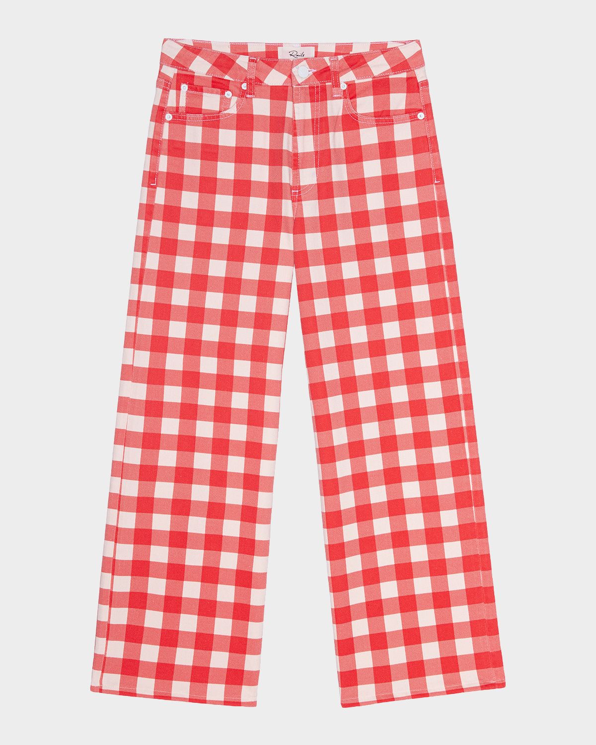 Rails x Giadzy Getty Cropped Wide-Leg Gingham Jeans