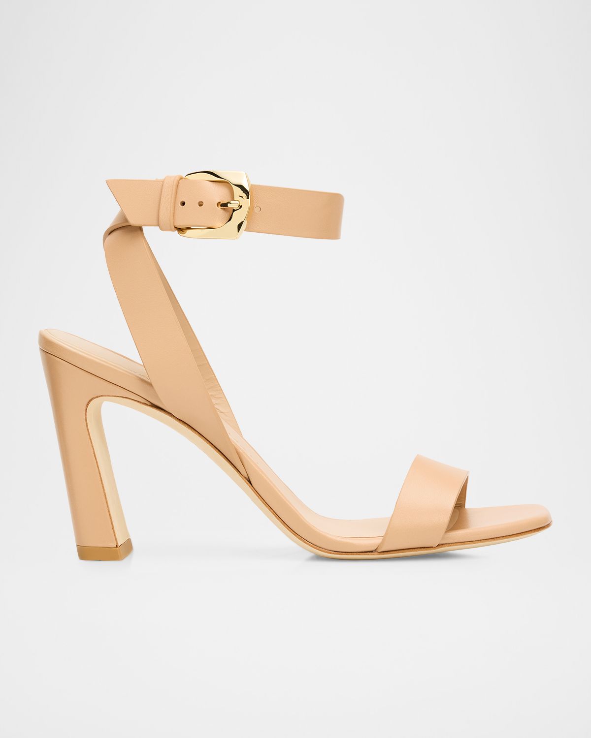 Stuart Weitzman 85mm Sai Leather Ankle-Strap Sandals